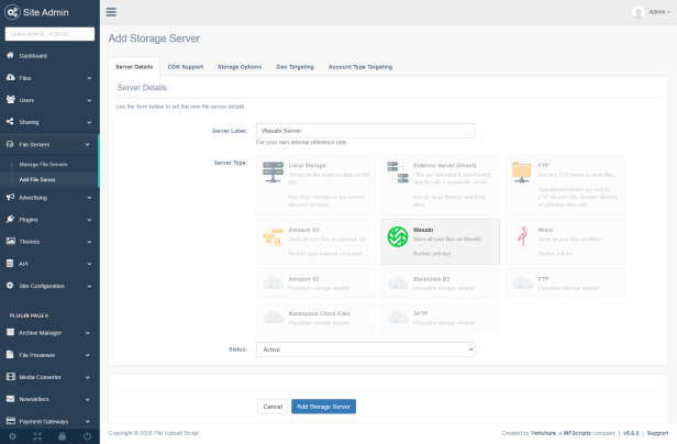 Admin Configure Server